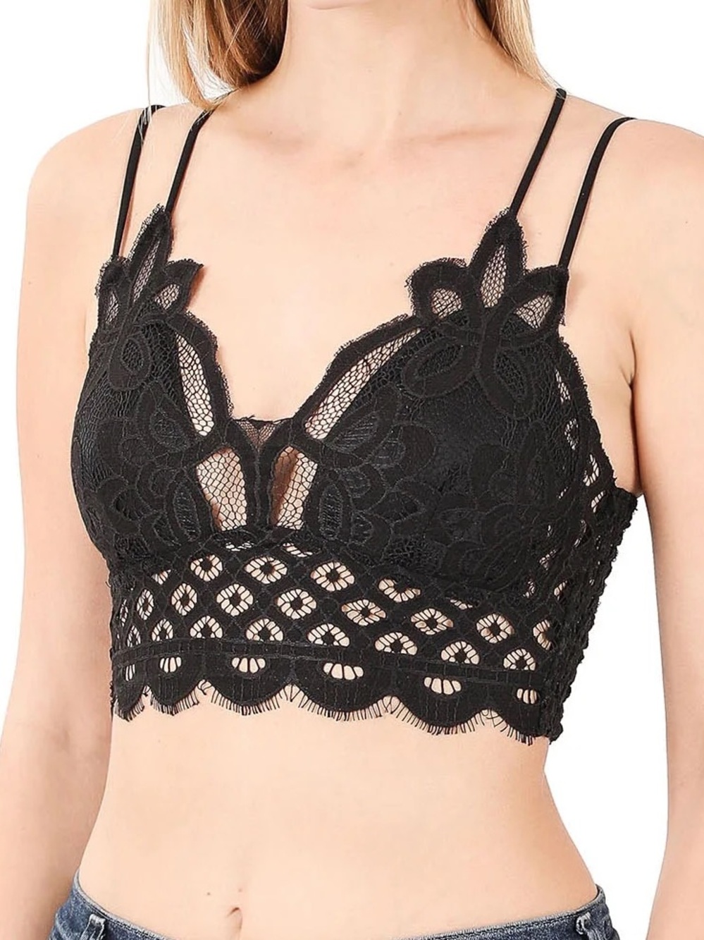 YANADA Black Lace Bra Size XXL